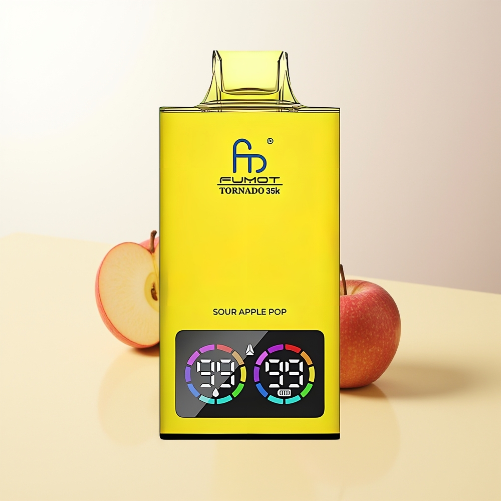 Fumot Tornado 35000 Sour Apple Pop Dual Mesh Coil E-liquid Indicator USB-C 700 MAH