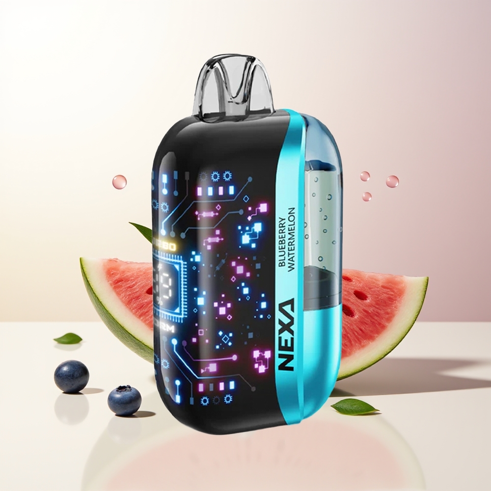 NEXA Ultra 50000 Puffs Blåbär Vattenmelon 20ml 800mAh 5% Nicotin 0.9ohm Dual Mesh 3D Skärm Type-C